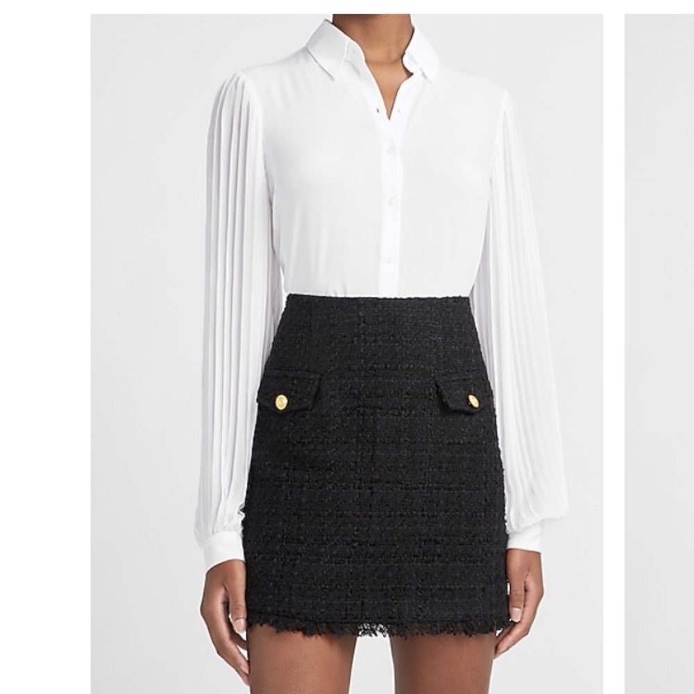 Express High Waisted Tweed Skirt